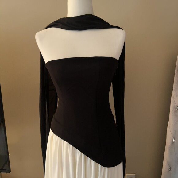 Babyboo Maliyah Maxi Dress- Black/White - Picture 2 of 4